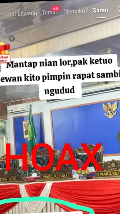 Diduga Video Hasil Potongan, Ketua DPRD Empat Lawang Merokok Saat Paripurna Tidak Benar/Hoax
